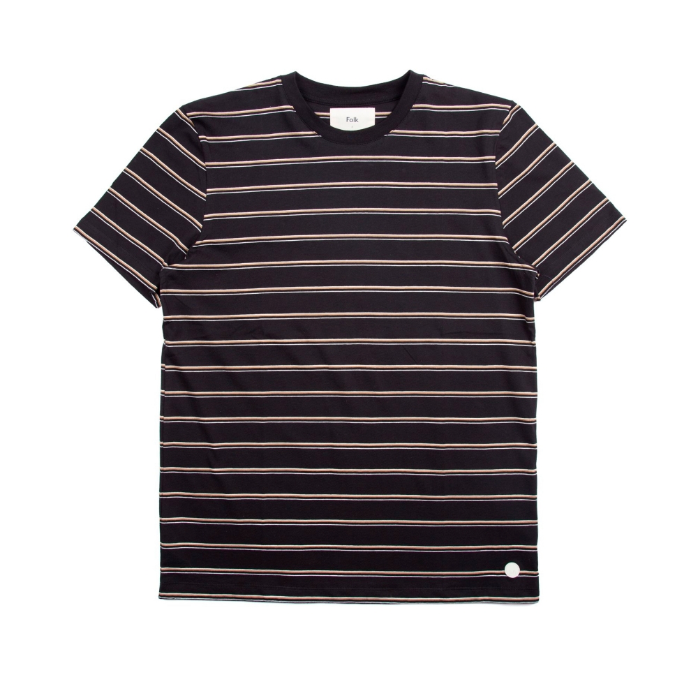 Folk Striped T-Shirt (Black/Sandstone/Ecru)