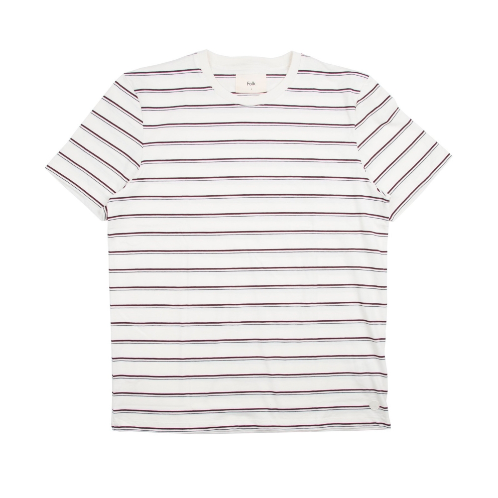Folk Striped T-Shirt (Ecru/Plum/Navy)