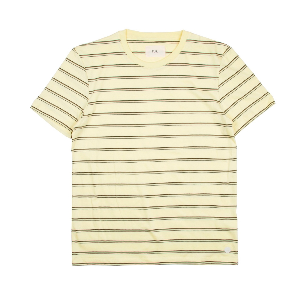 Folk Striped T-Shirt (Pale Lemon/Olive/Black)