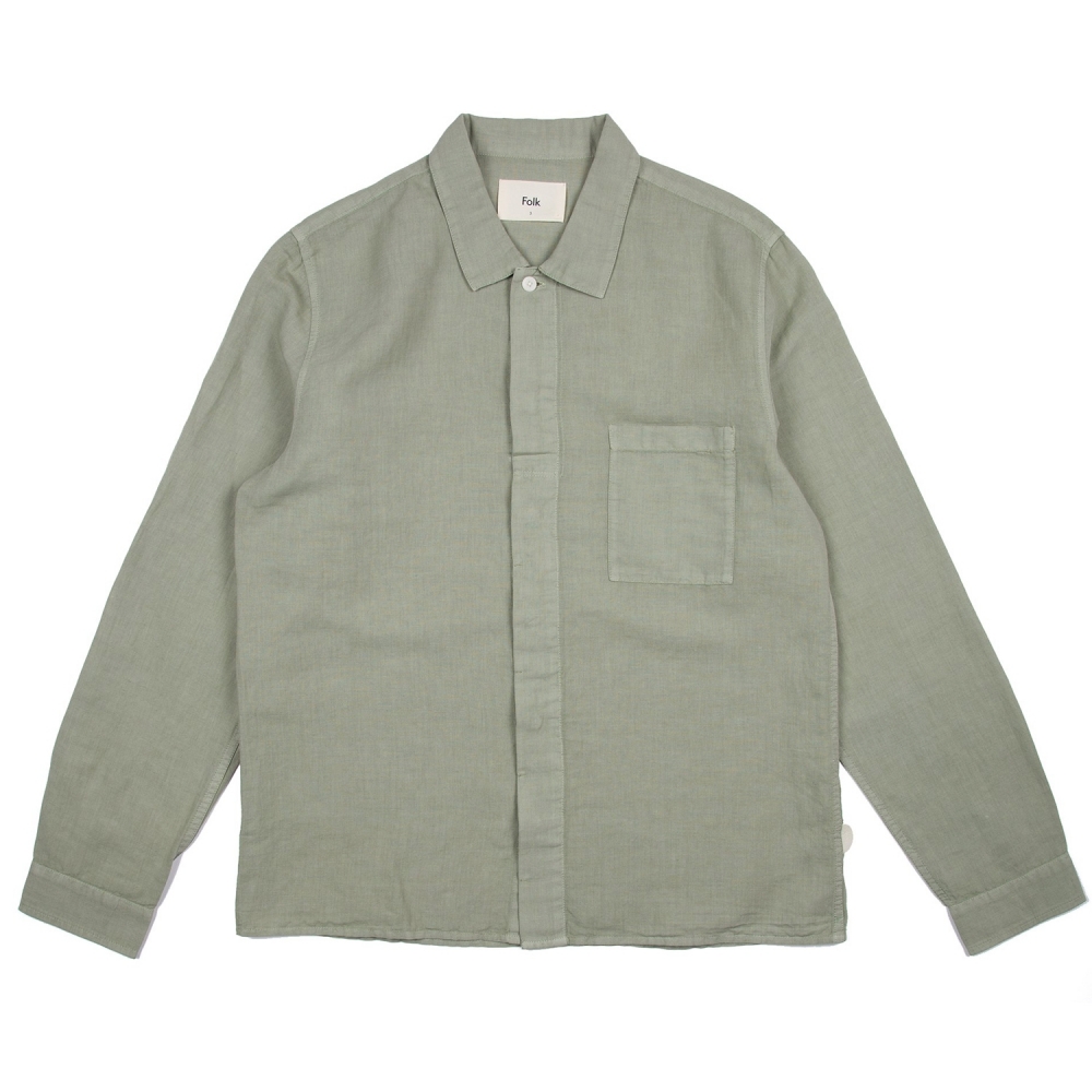 Folk Patch Shirt (Washed Green)