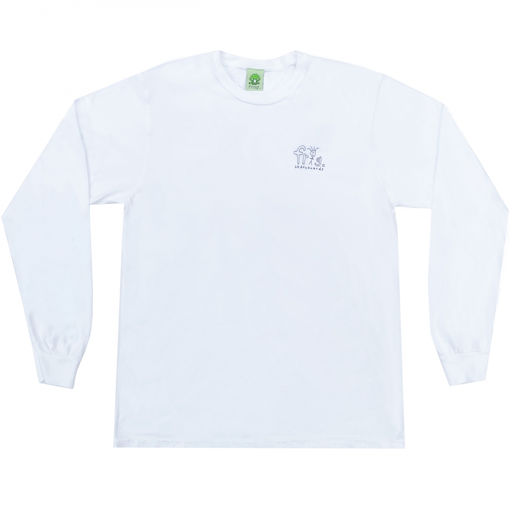 Frog Skateboards Man Logo Long Sleeve T-Shirt (White)