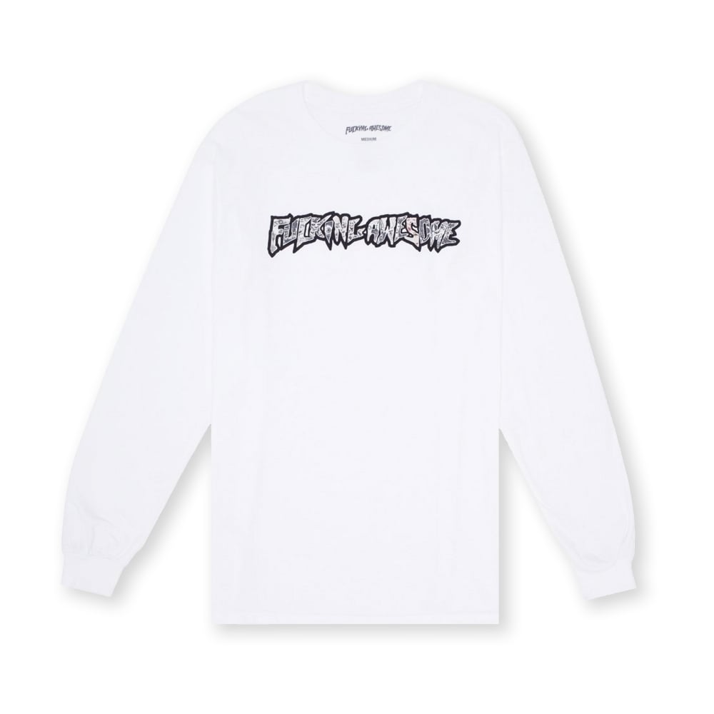 Fucking Awesome Actual Visual Guidance Long Sleeve T-Shirt (White)