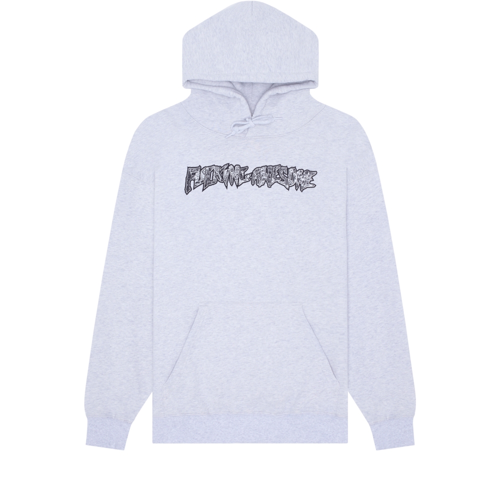Fucking Awesome Acupuncture Stamp Pullover Hooded Sweatshirt (Grey Heather)