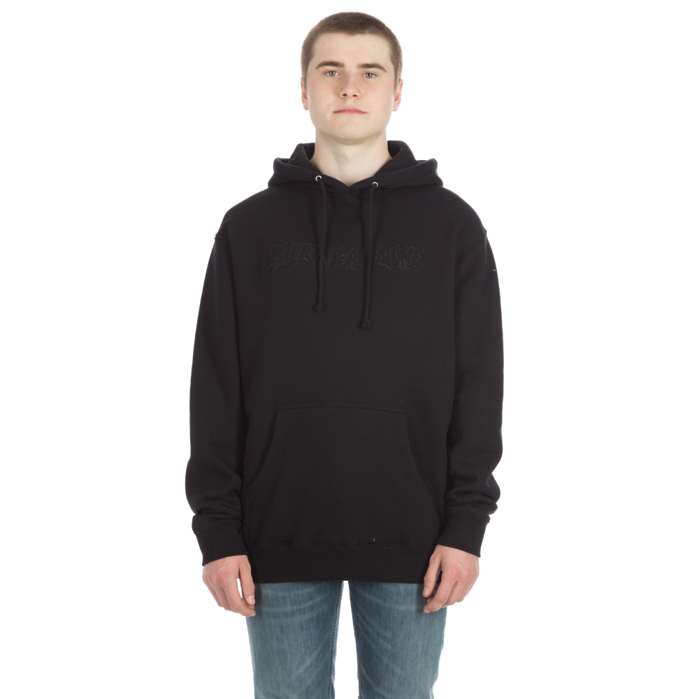 Fucking Awesome Embroidered Logo Pullover Hooded Sweatshirt (Black)
