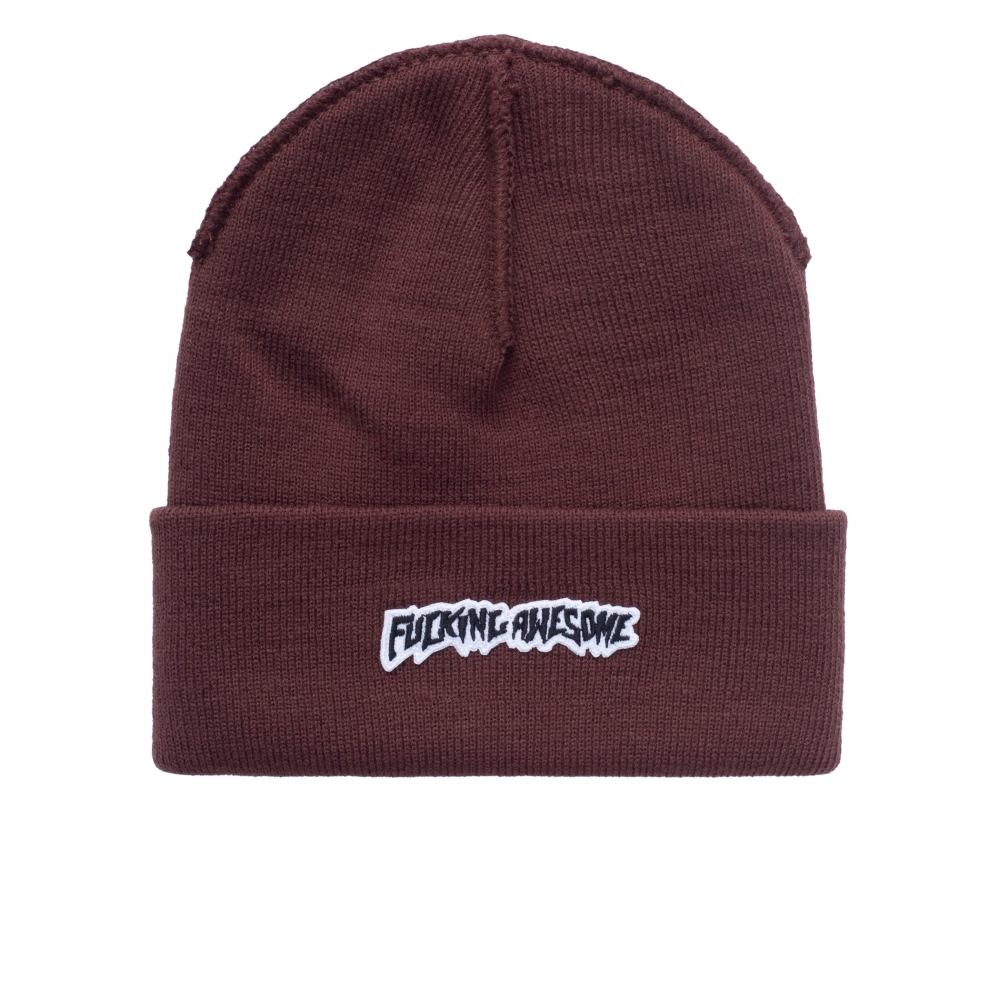 Fucking Awesome Little Stamp Cuff Beanie (Brown)