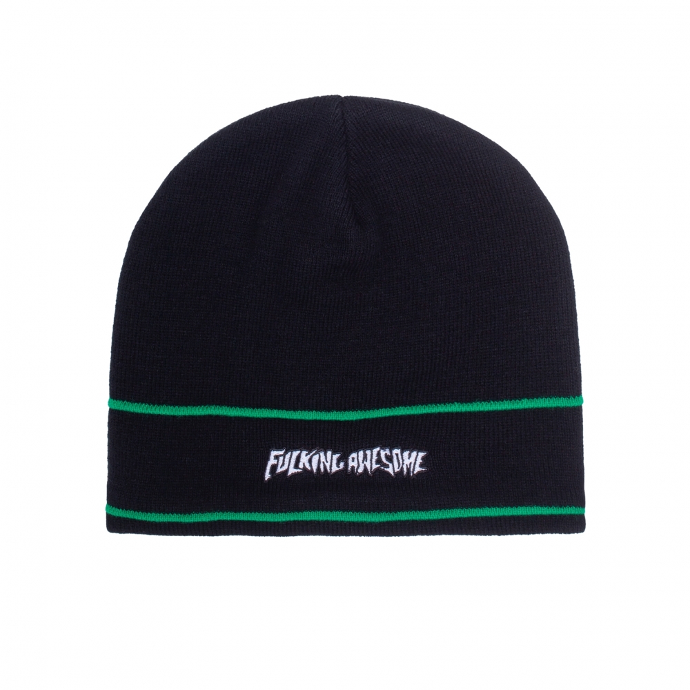 Fucking Awesome Little Stamp Stripe Beanie (Black)