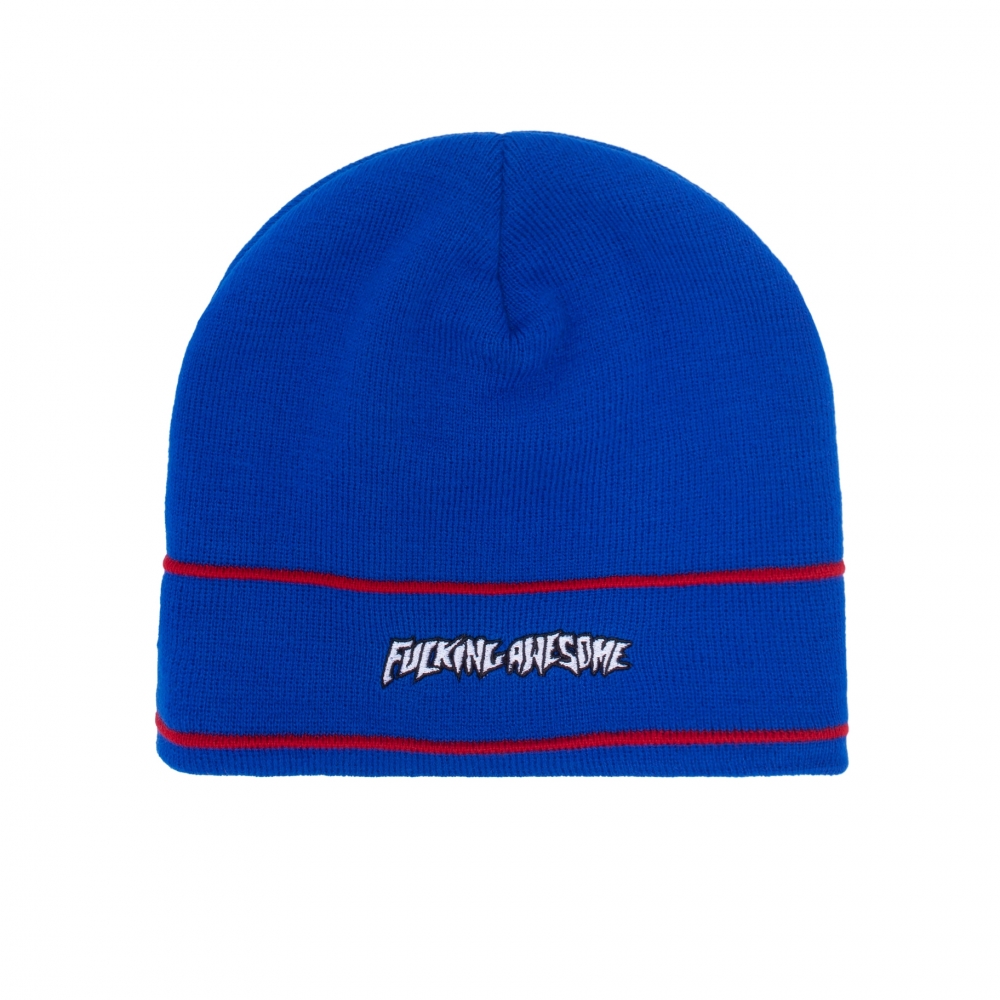 Fucking Awesome Little Stamp Stripe Beanie (Blue)