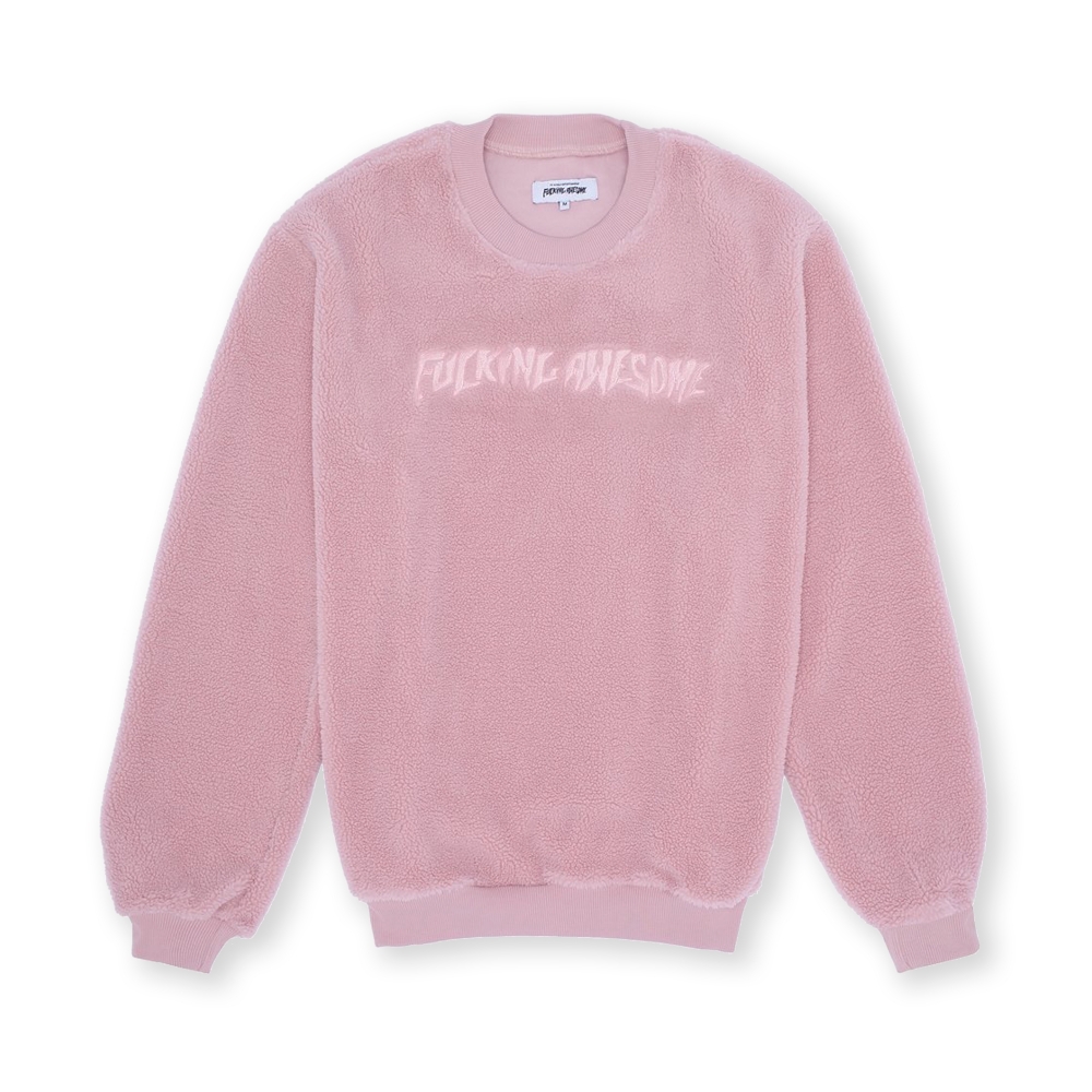 Fucking Awesome Pile Polar Fleece Crew Neck Sweatshirt (Pink)