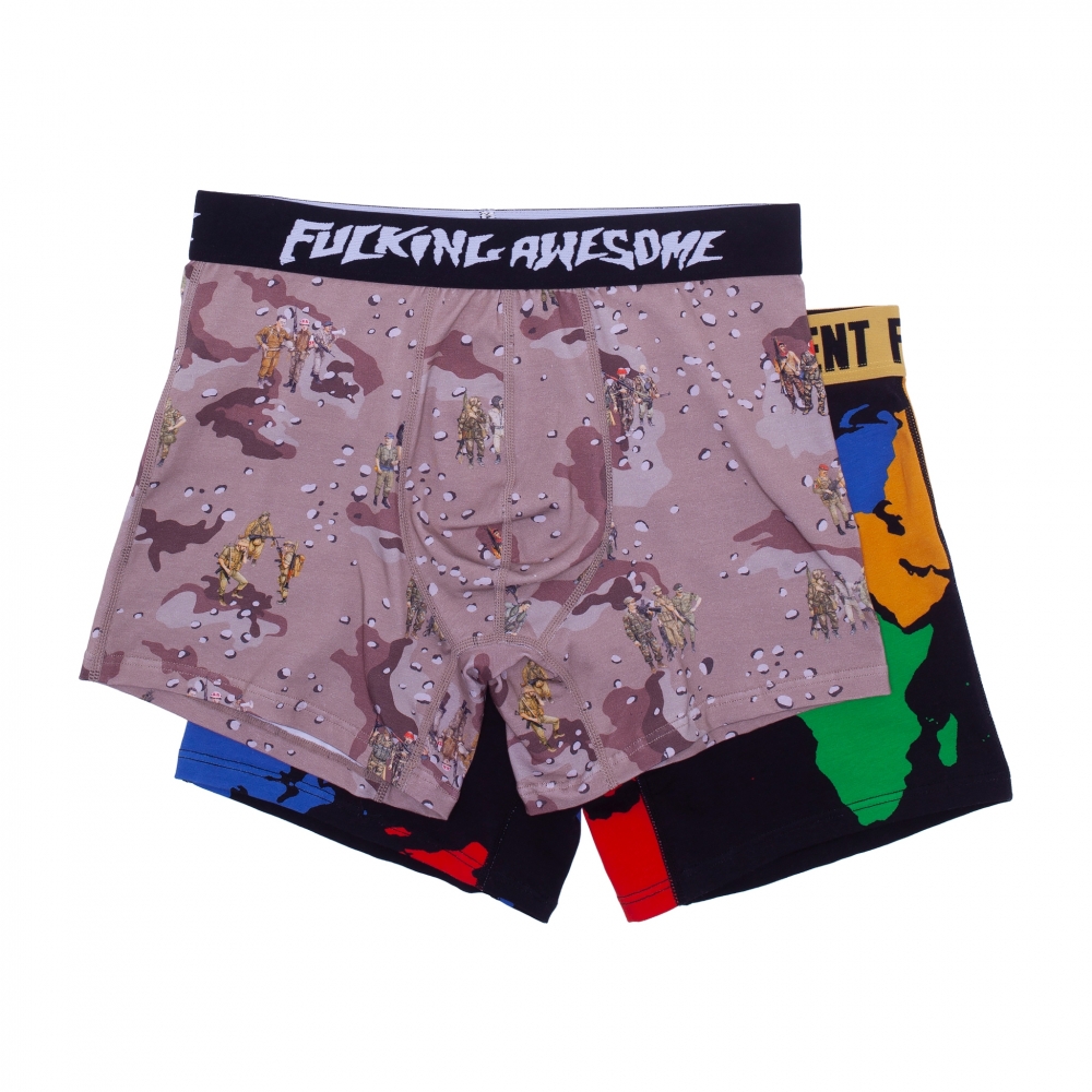 Fucking Awesome Two Pack Boxer Briefs (Soldier/World Art)