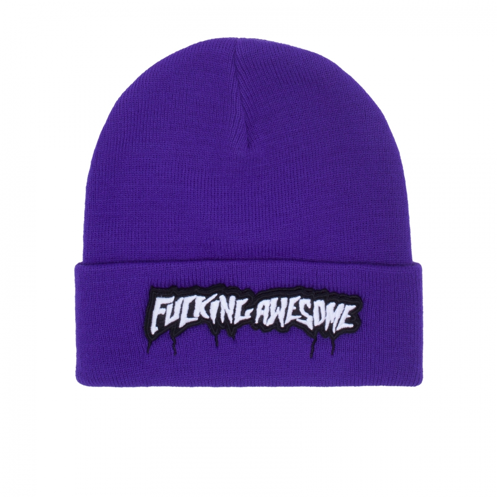 Fucking Awesome Velcro Stamp Beanie (Purple)