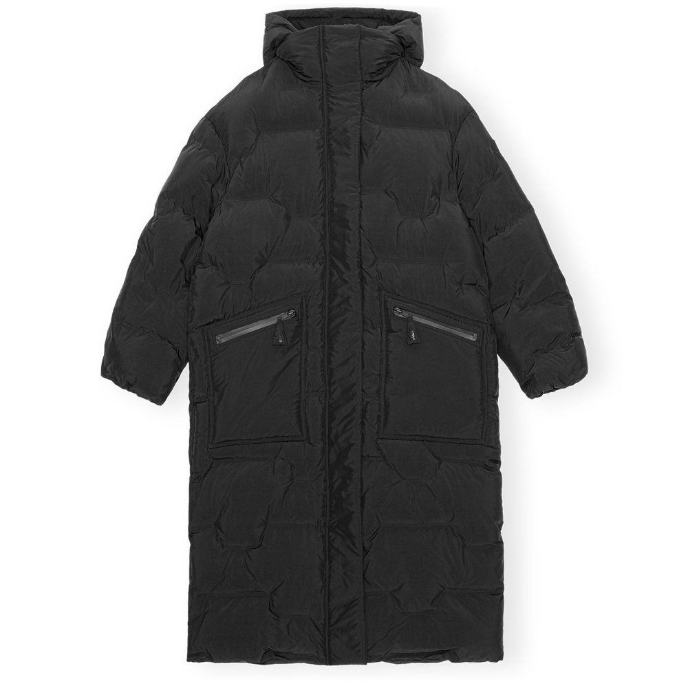 GANNI Soft Puffer Oversized Coat (Black)