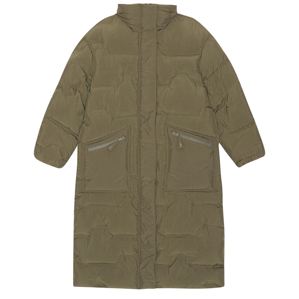 GANNI Soft Puffer Oversized Coat (Kalamata)