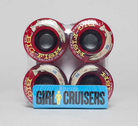 Girl Big Fish Cruiser Skateboard Wheels 58mm (Translucent Red)