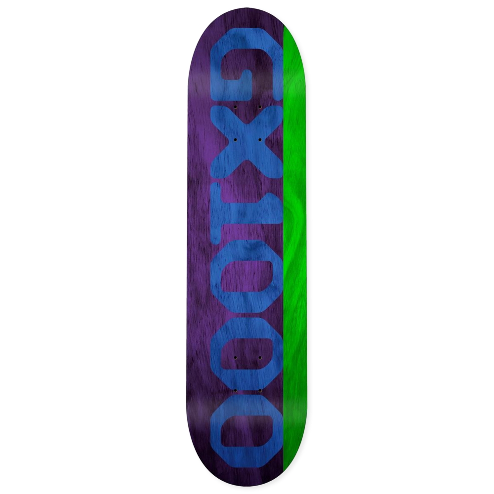 GX1000 Split Veneer Skateboard Deck 8.0" (Purple/Green)