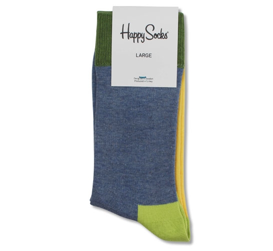Happy Socks - Five Colour Men's Socks (Blue Marle)