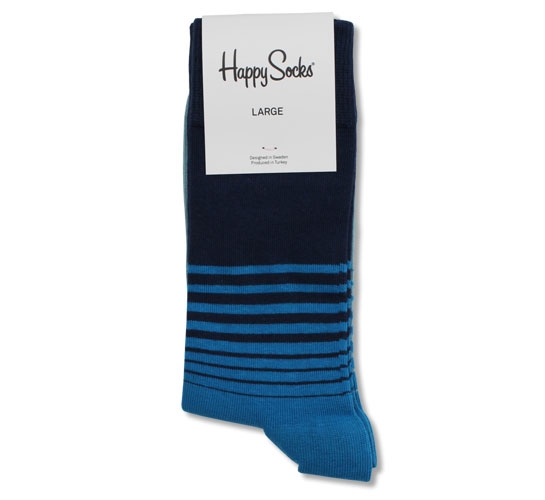 Happy Socks - Fade Stripe Men's Socks (Blue)