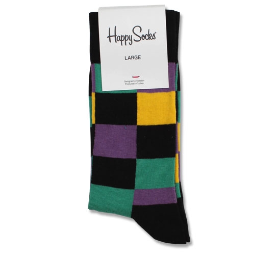 Happy Socks - Squares Men's Socks (Black)