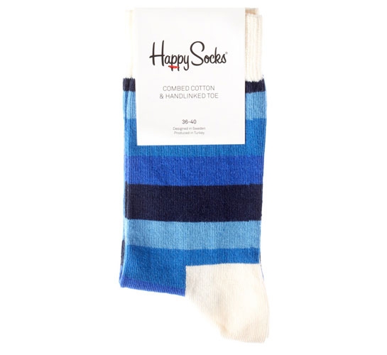 Happy Socks - Striped Men's Socks (Blue)