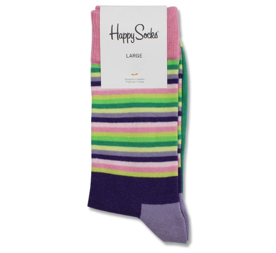 Happy Socks - Multi Stripe Men's Socks (Purple)