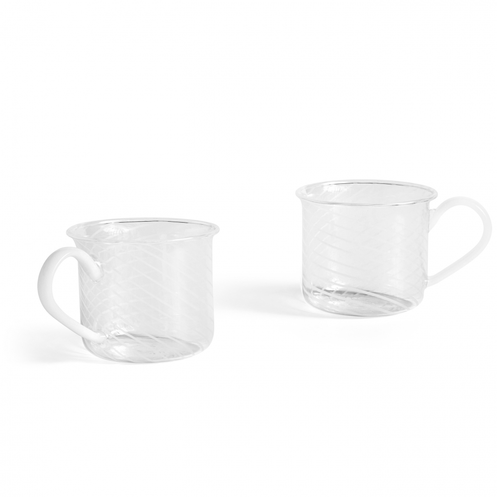 HAY Borosilicate Cup Set of 2 (White Swirl)