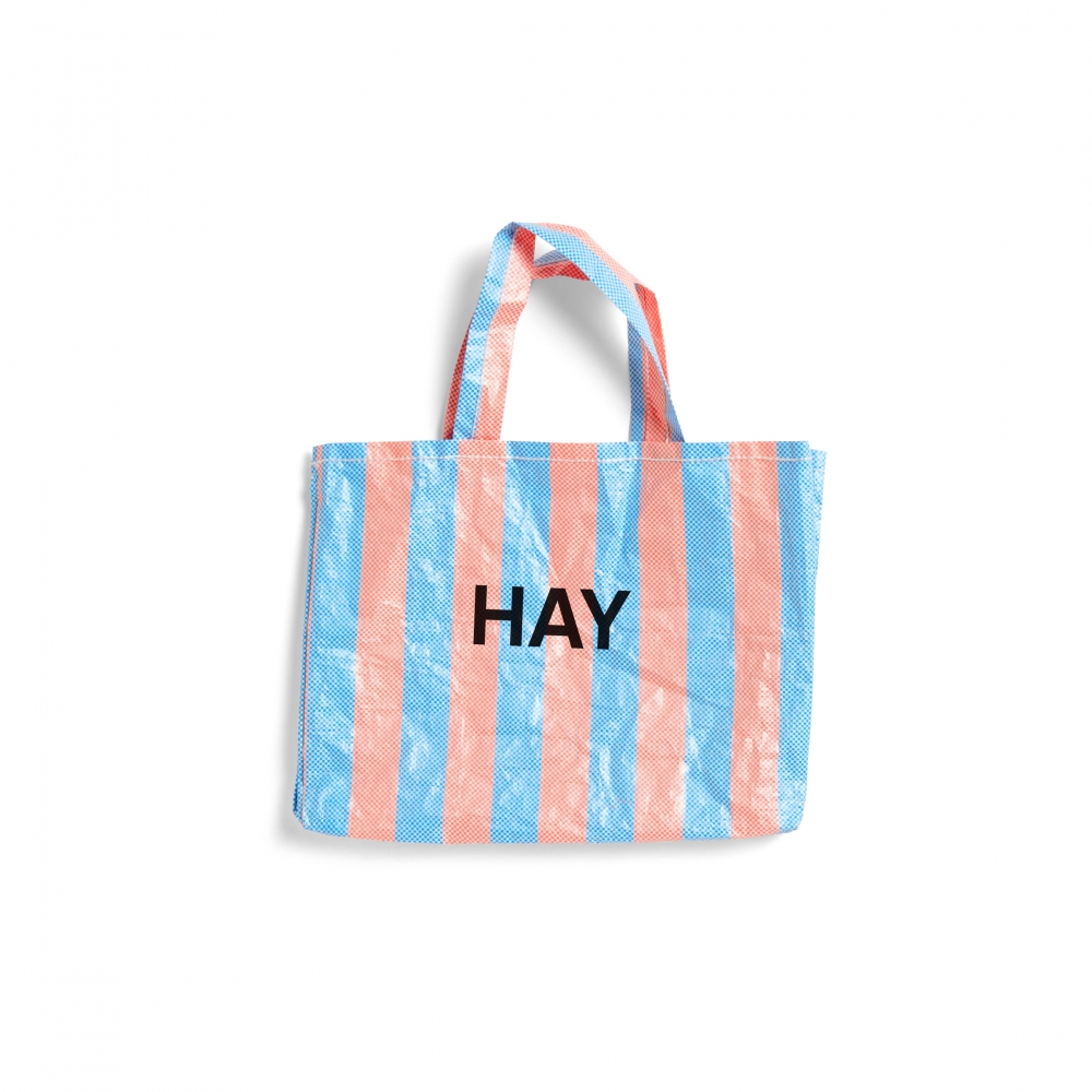 HAY Candy Stripe Shopper Bag Medium (Blue/Orange)