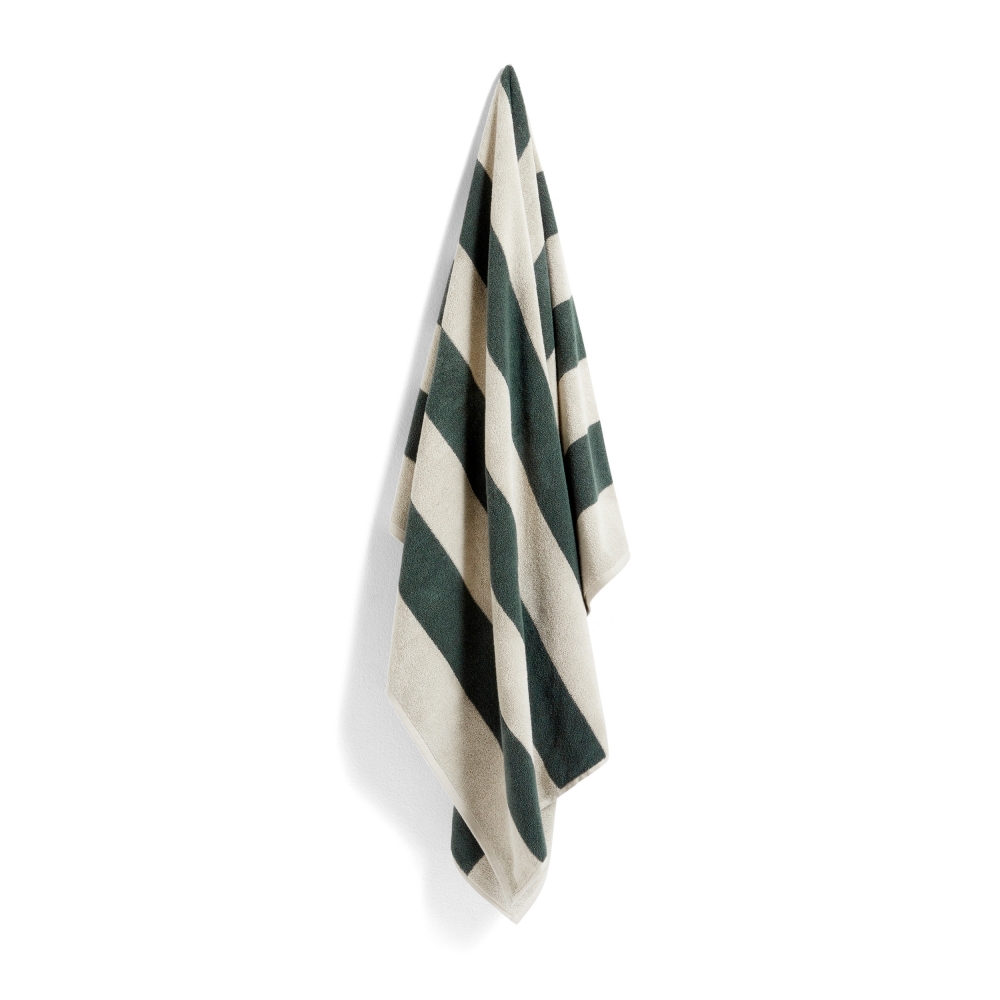 HAY Frotté Stripe Towel (Dark Green)