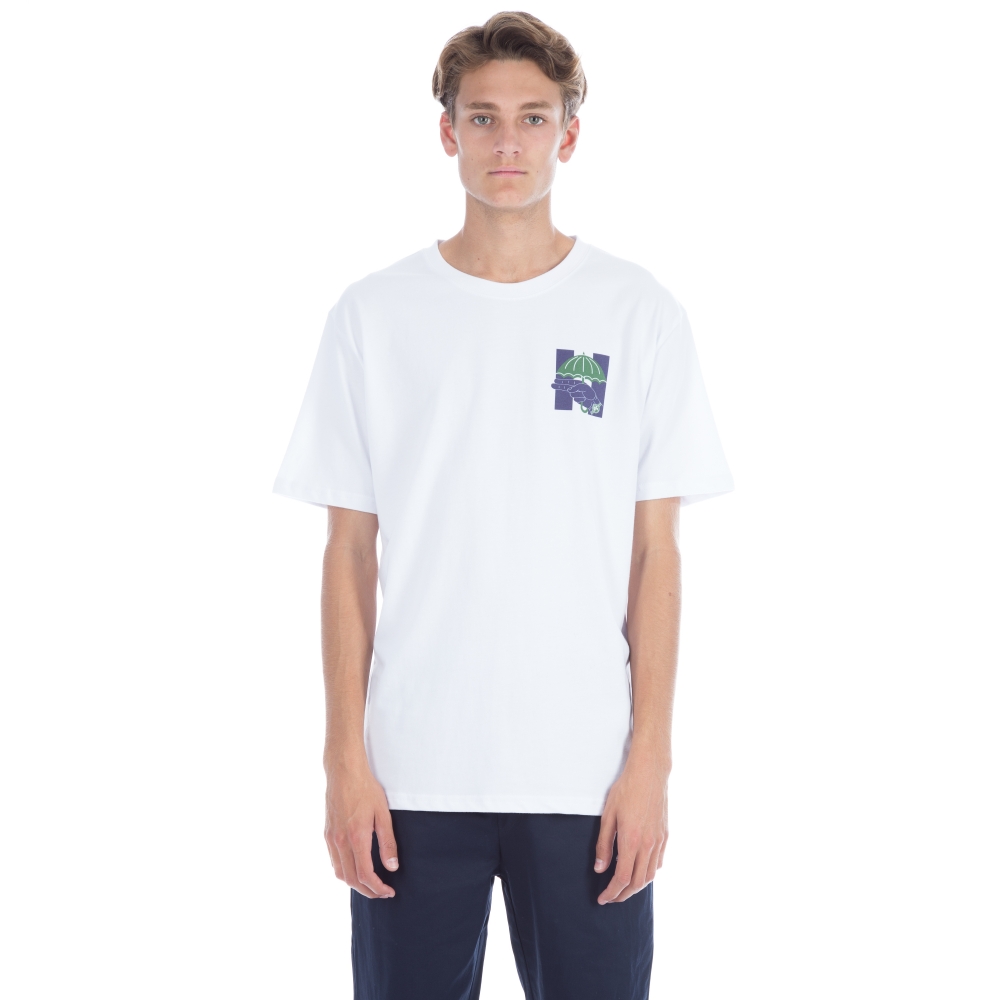 Hélas. Silent H Gun T-Shirt (White/Navy/Green Logo)