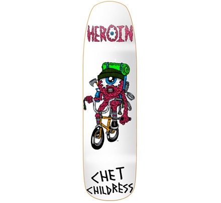 Heroin Skateboards Chet Childress Eyeball Skateboard Deck 8.75"