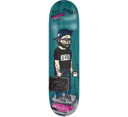 Heroin Skateboards Fos SKGBRDS Skateboard Deck 8.44"