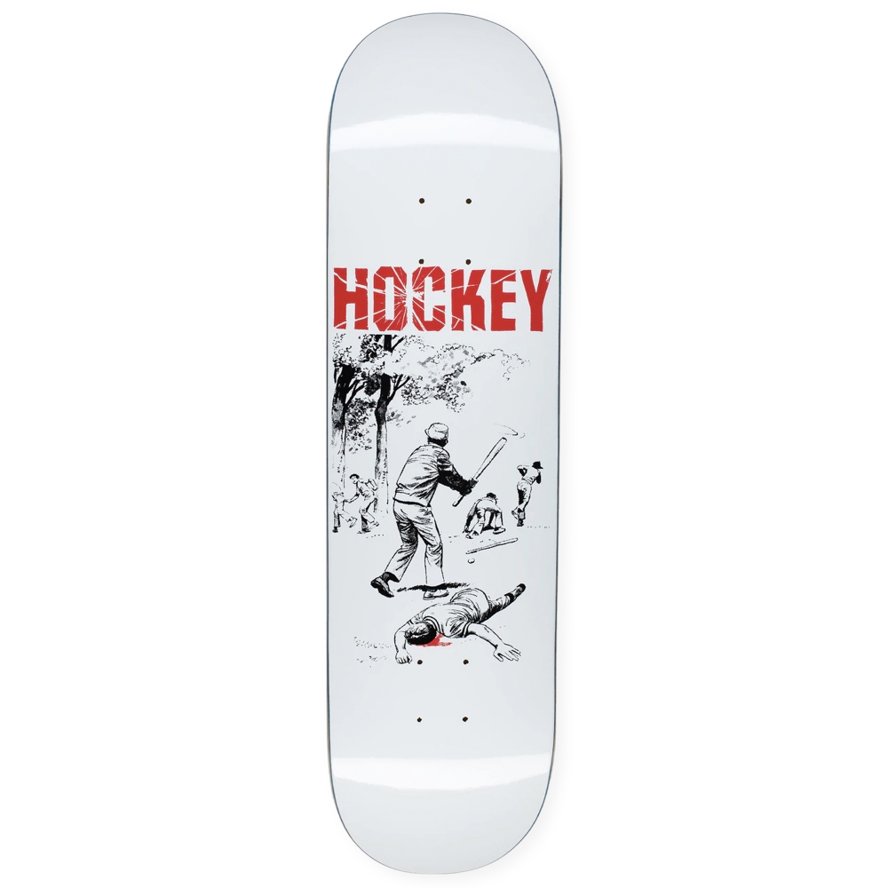 Hockey Baseball Skateboard Deck 8.0" (White)