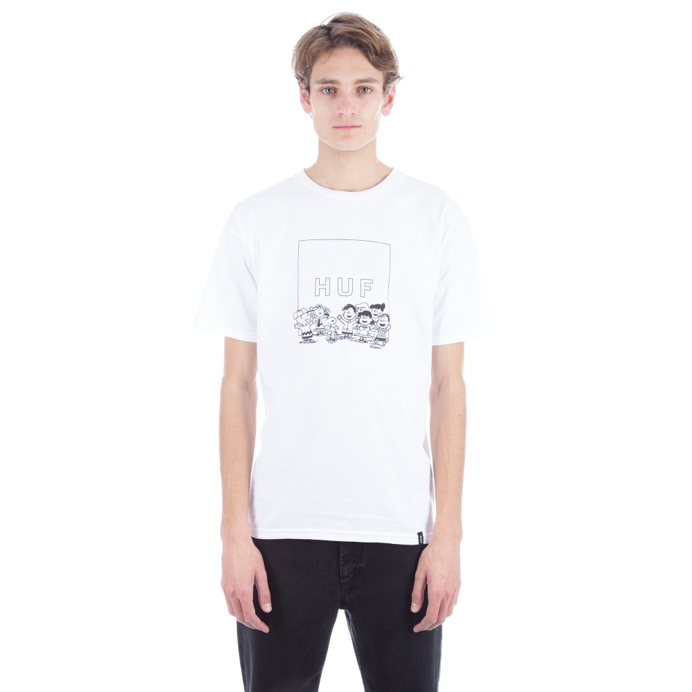 HUF x Peanuts Gang Box Logo T-Shirt (White)