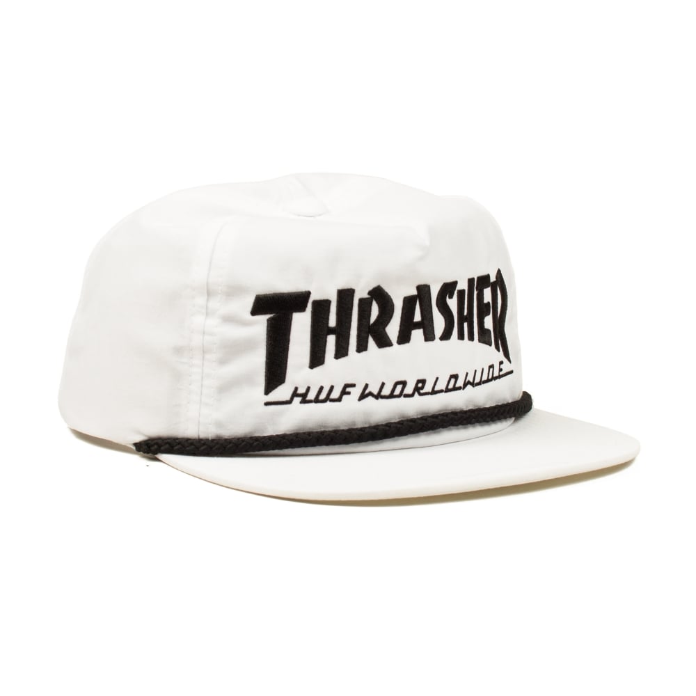 HUF X Thrasher Collab Logo Snapback (White)