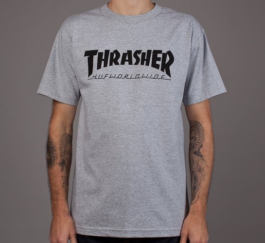 HUF X Thrasher Tour T-Shirt (Heather Grey)