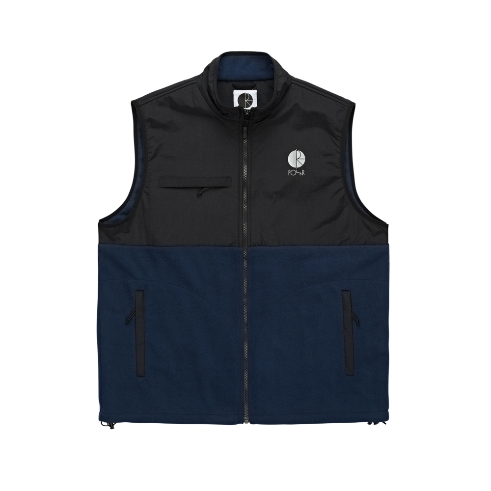 Polar Skate Co. Halberg Fleece Vest (Black/Obsidian Blue)