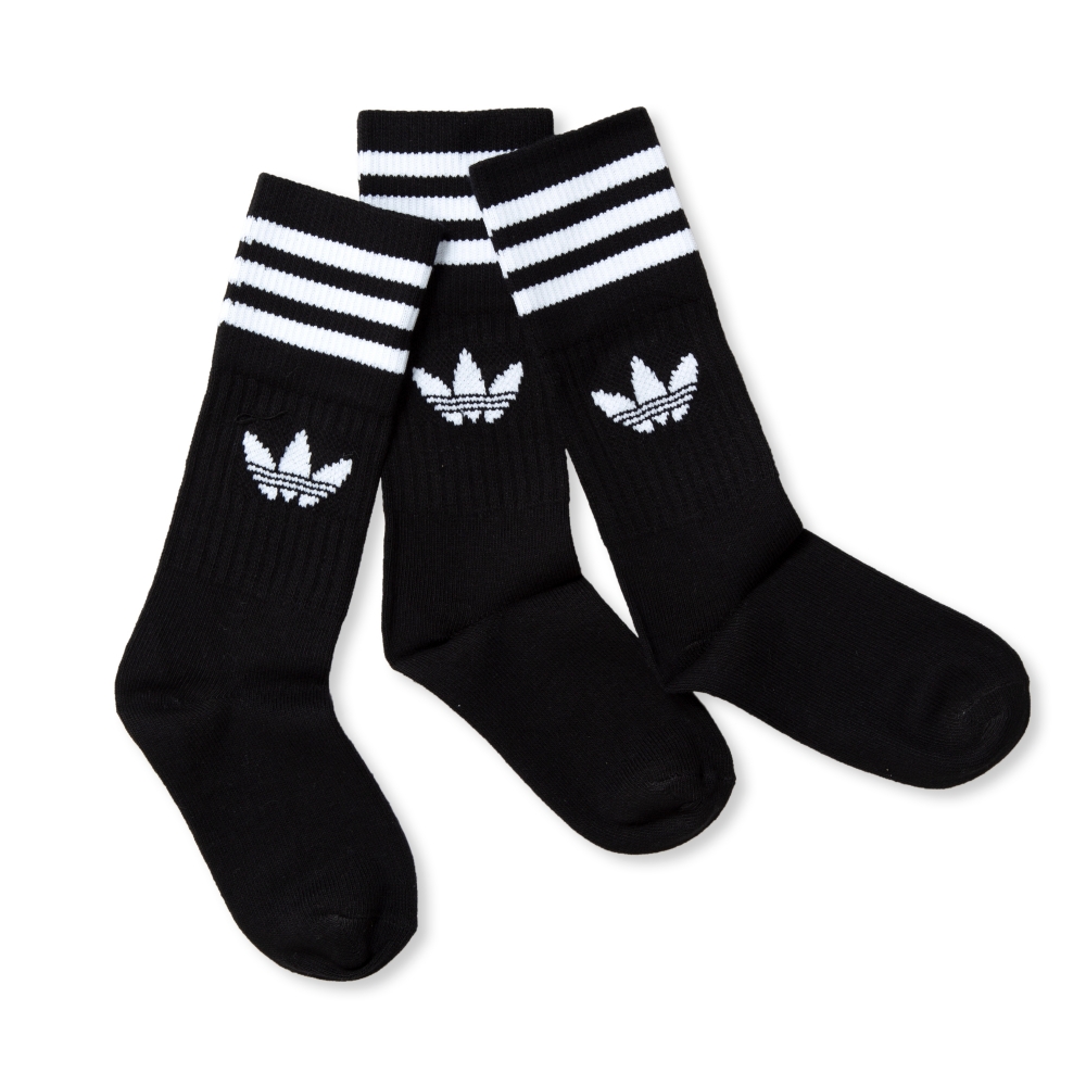 Kid's adidas Solid Crew Socks Triple Pack (Black/White)