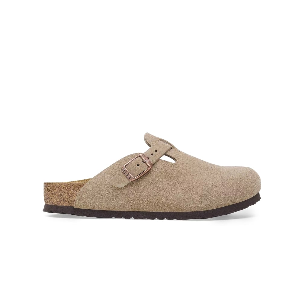 Kids' Birkenstock Boston Suede Leather Narrow Fit (Taupe)