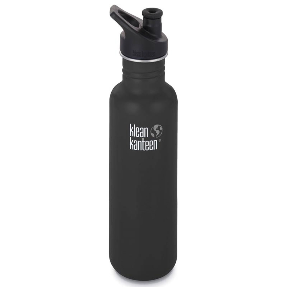 Klean Kanteen Classic 800ml Bottle w/Sports Cap 3.0 (Shale Black)