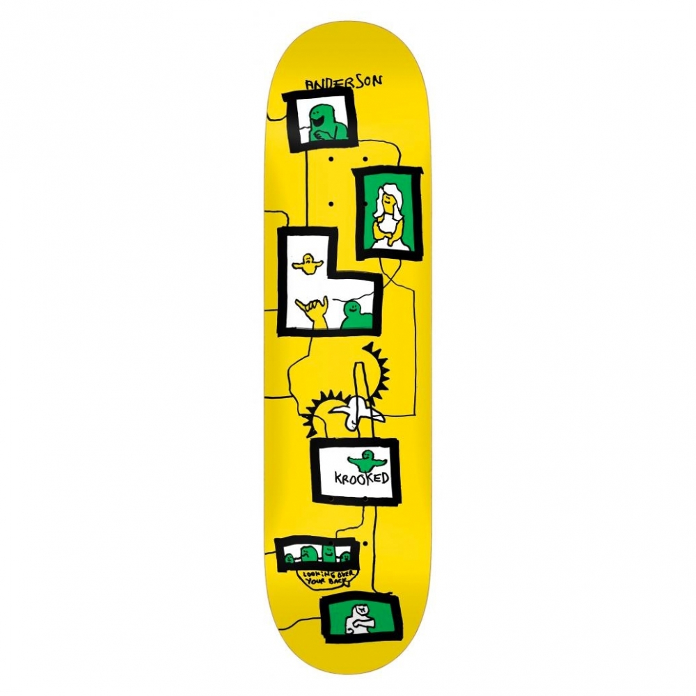 Krooked Anderson Frames Skateboard Deck 8.38" (Yellow)