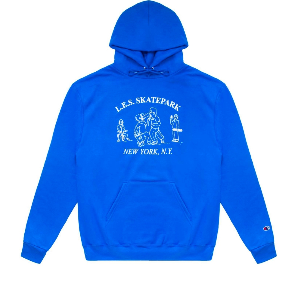 Quartersnacks LES Skatepark Champion Pullover Hooded Sweatshirt (Royal)