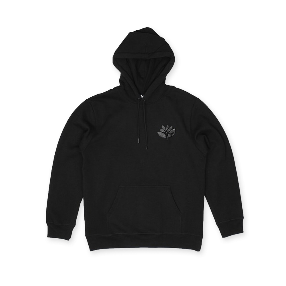 Magenta Classic Plant Pullover Hooded Sweatshirt (Black/Black)