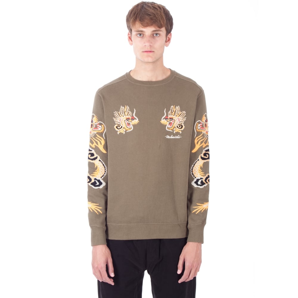 Maharishi Golden Crew Neck Sweatshirt (Maha Olive)