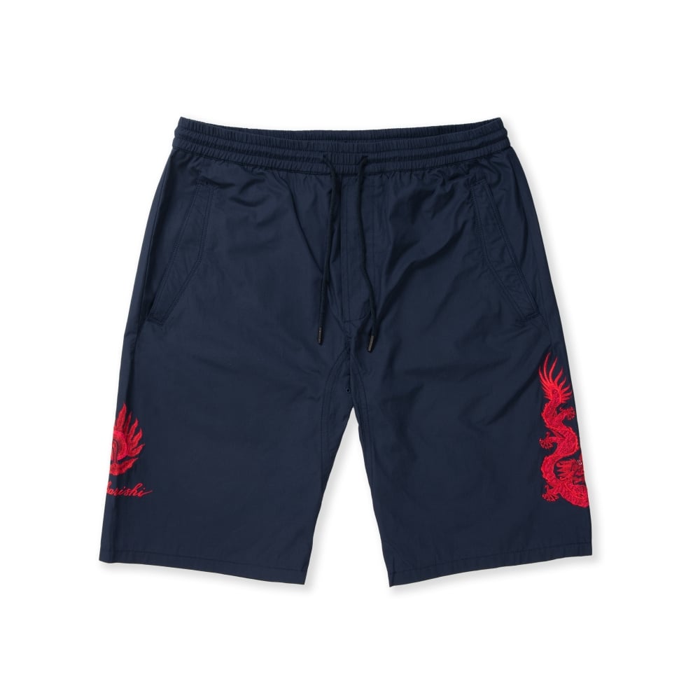 Maharishi Pearl of Wisdom Track Shorts (Navy The Great Red Dragon Embroidery)