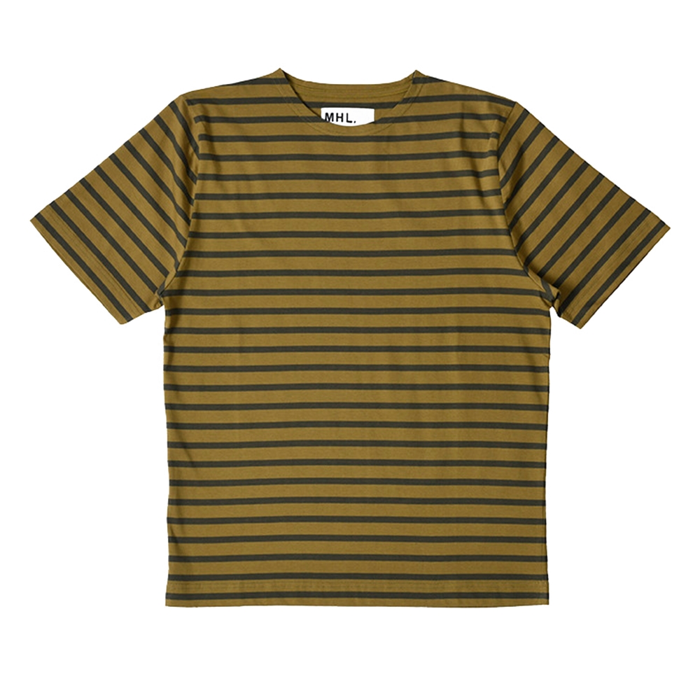MHL by Margaret Howell Matelot Naval Stripe Jersey T-Shirt (Faded Khaki/Olive)
