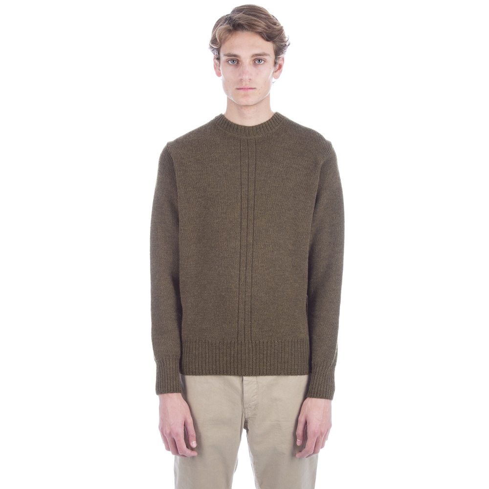 MHL by Margaret Howell Military Crew Neck Jumper (Military Green)