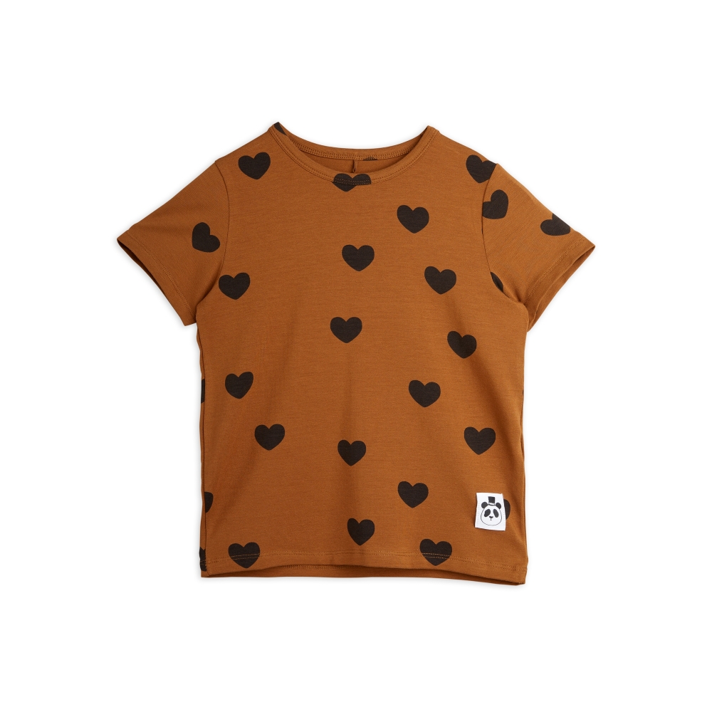 Mini Rodini Basic Hearts SP T-Shirt (Brown)