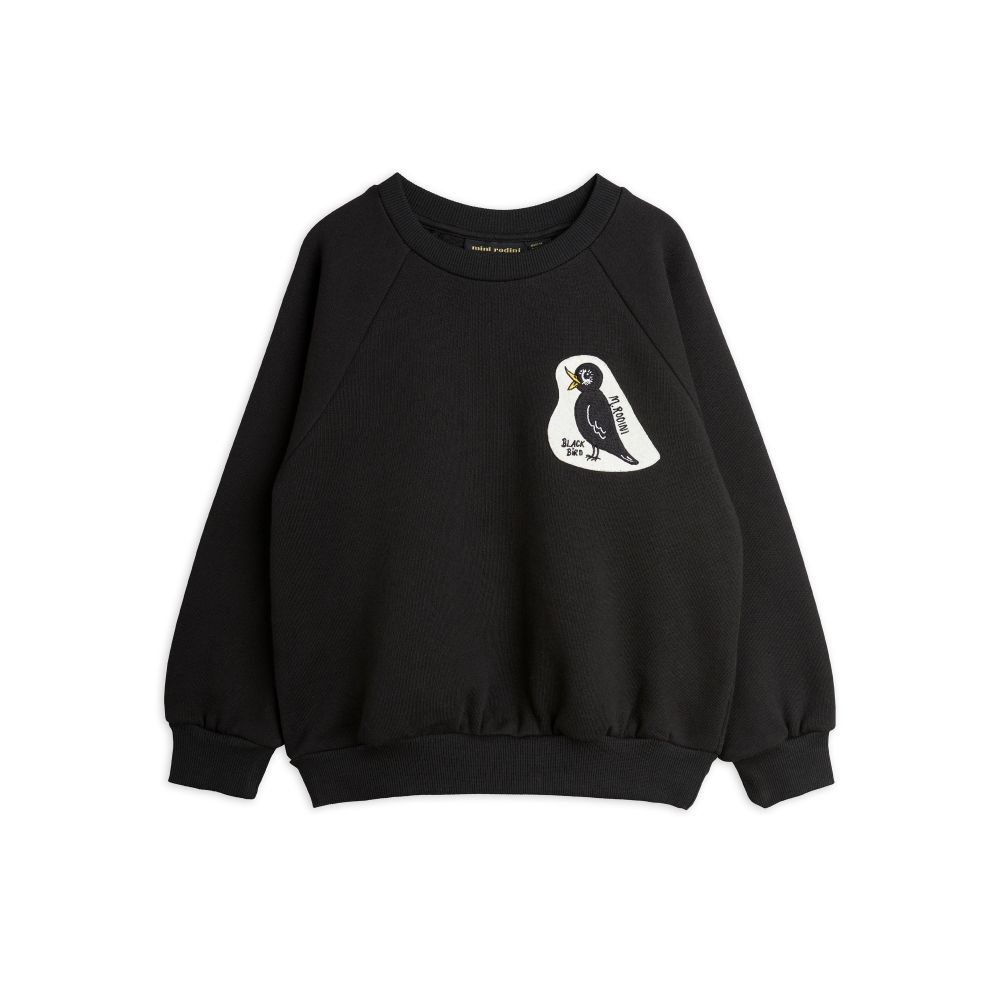 Mini Rodini Blackbird Crew Neck Sweatshirt (Black)
