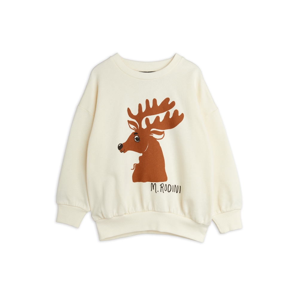 Mini Rodini Deer SP Crew Neck Sweatshirt (Off White)