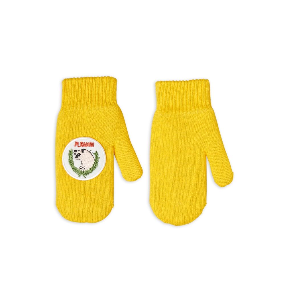 Mini Rodini Polar Bear Knitted Gloves (Yellow)