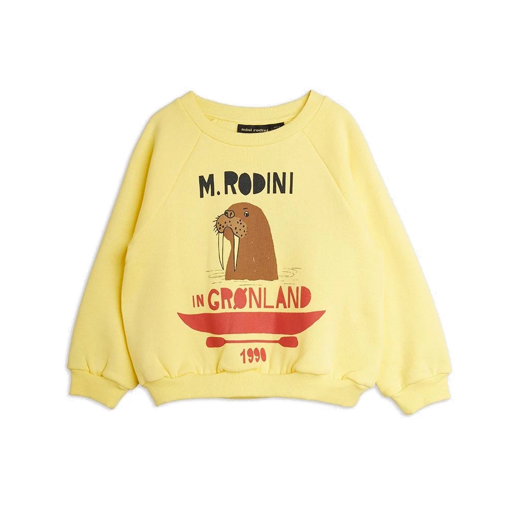 Mini Rodini Walrus SP Crew Neck Sweatshirt (Yellow)