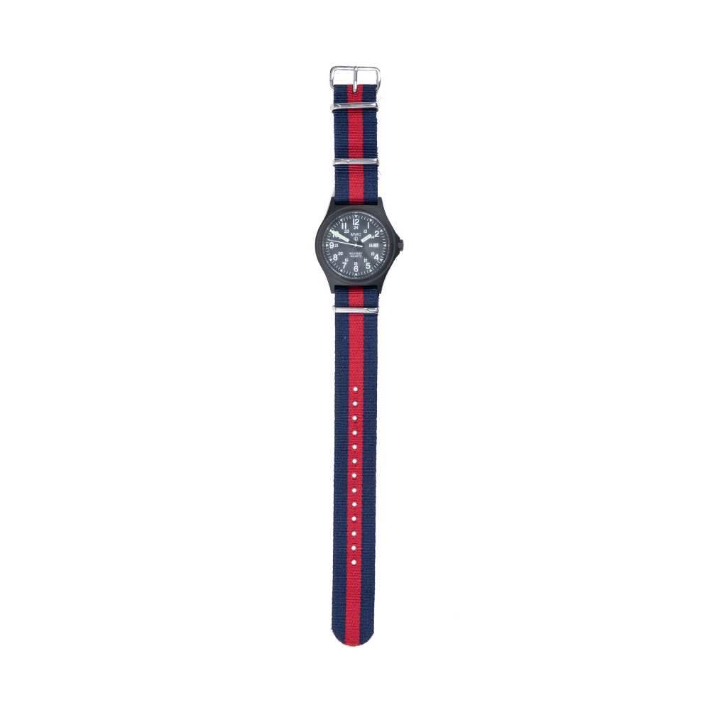 MWC G10BH PVD 12/24 Military Watch (PVD Black/Red/Navy)